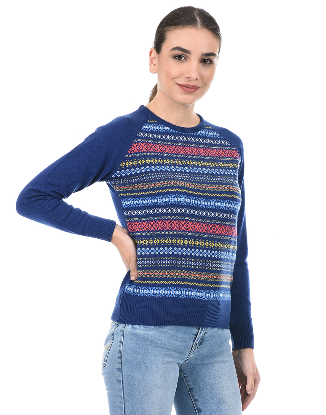 Species Women Blue Woven Sweater